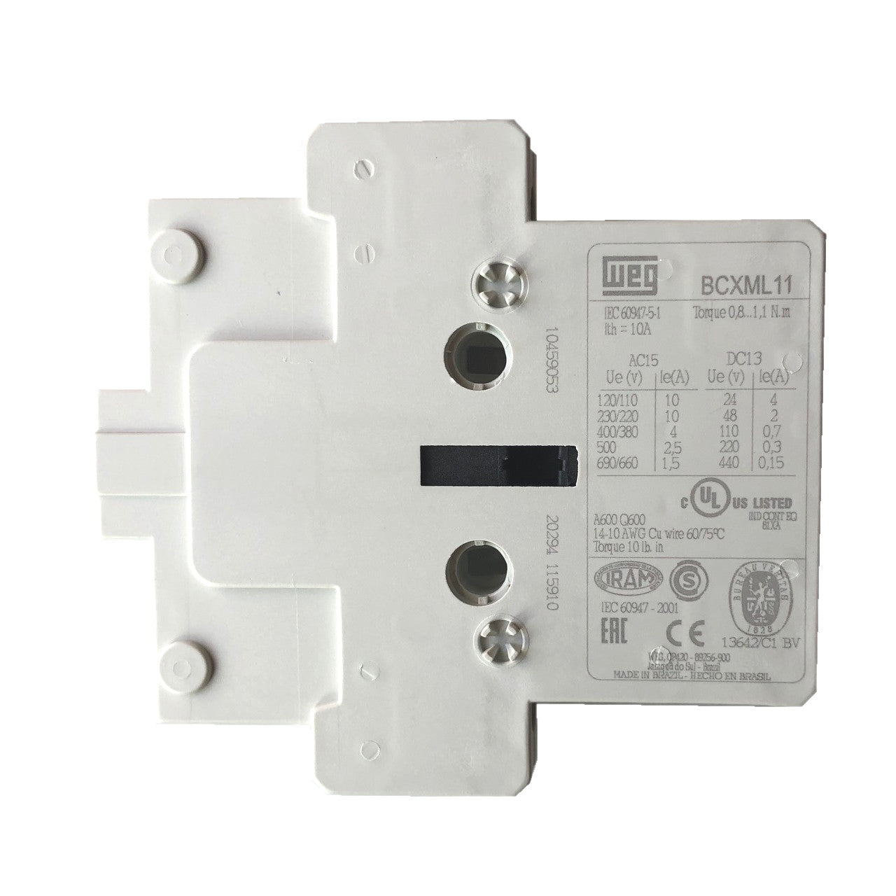 Electrical component with WEG branding on a white background