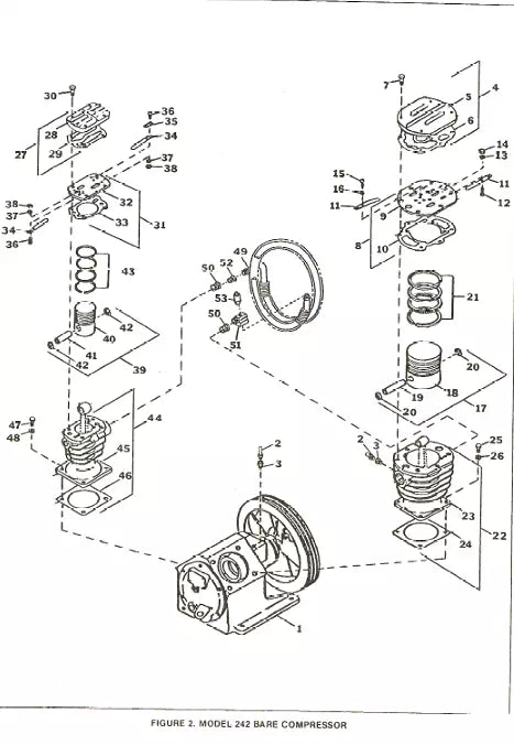 Major Overhaul Kit for Ingersoll Rand Model 242 Type 30 with Bronze Rods