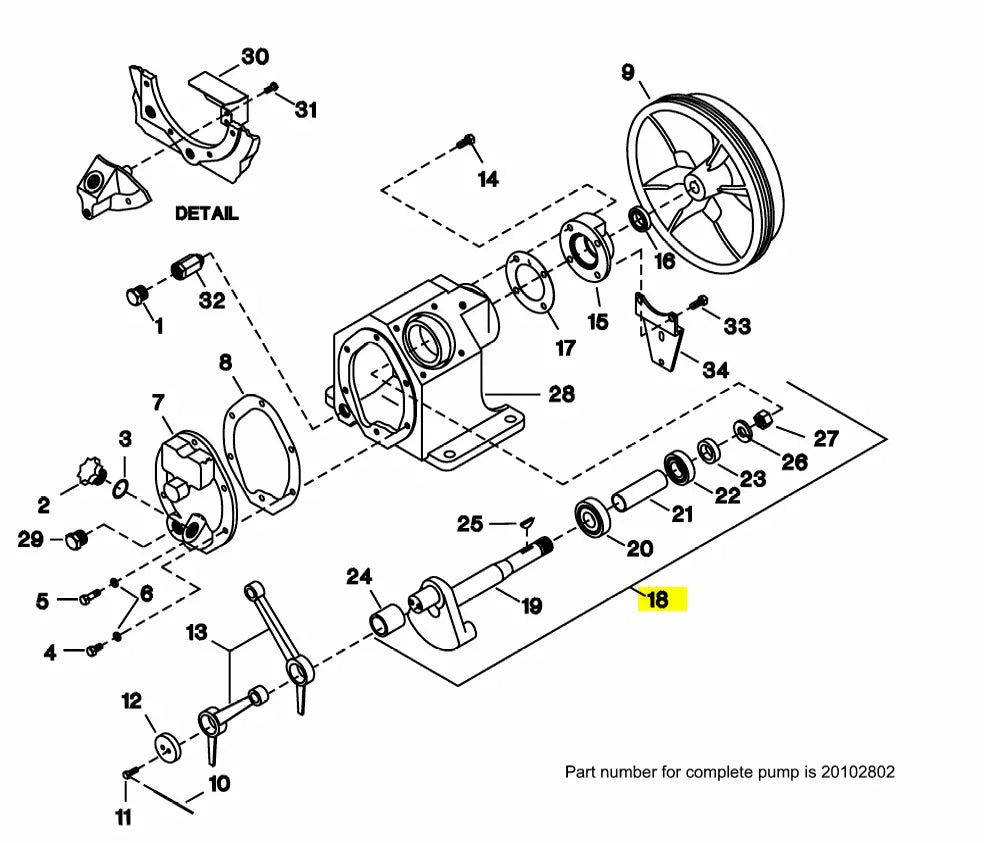 32496549 Crankshaft with Main Bearings for Ingersoll Rand Model 2340, 2340L5