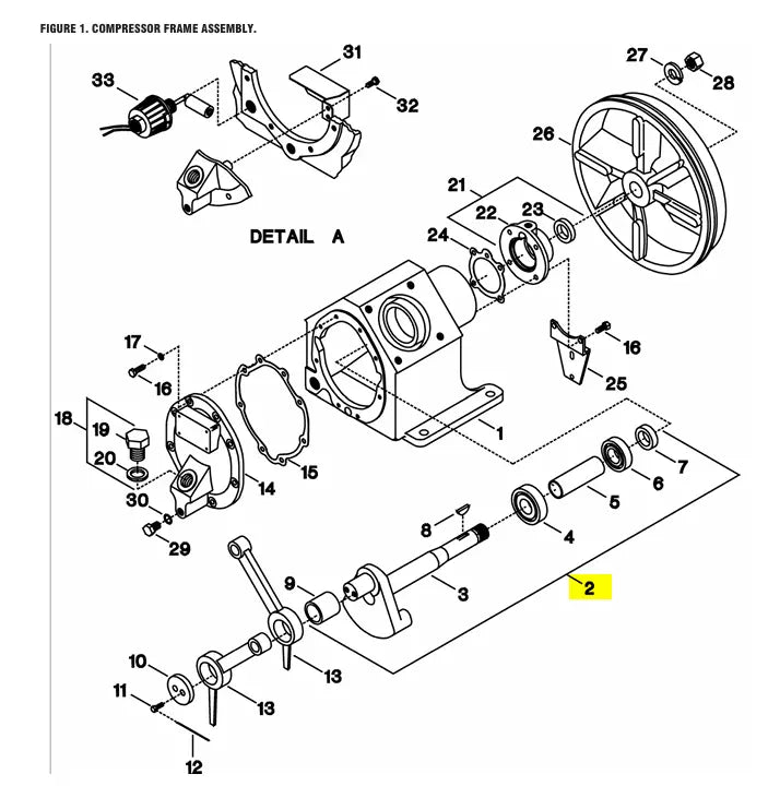 32496507 Crankshaft with Main Bearings for Ingersoll Rand Model 2475