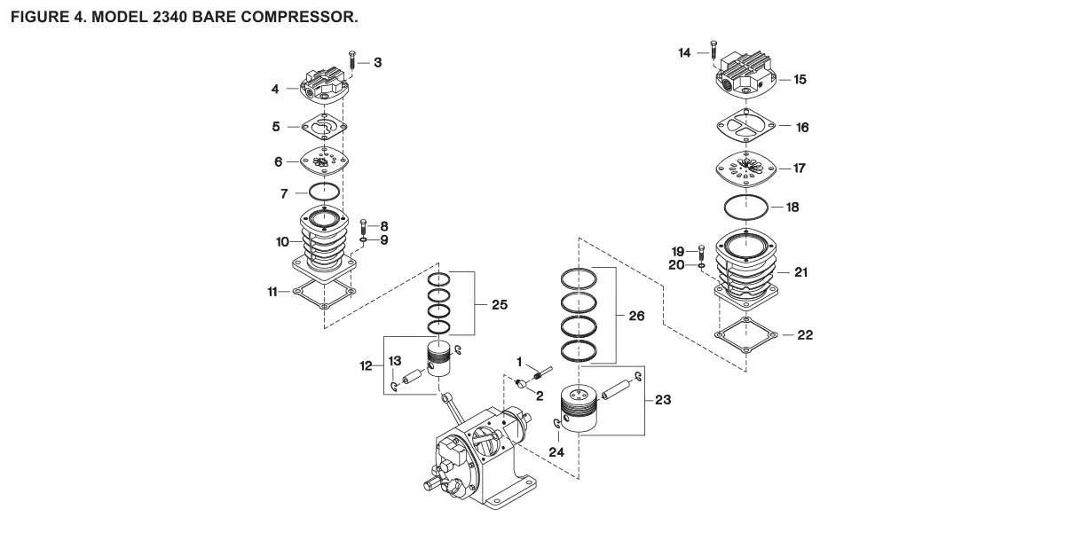 Valve Set Head Rebuild Kit for Ingersoll Rand Model 2340 Type 30