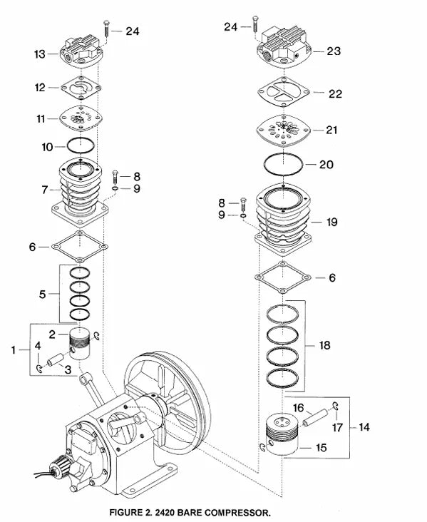 Valve Set Head Rebuild Kit for Ingersoll Rand Model 2420 Type 30