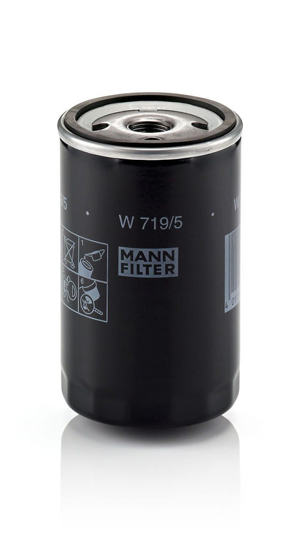 Mann Filter oil filter on a white background