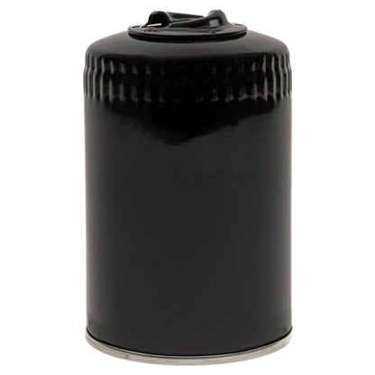 Black cylindrical container with a lid on a white background