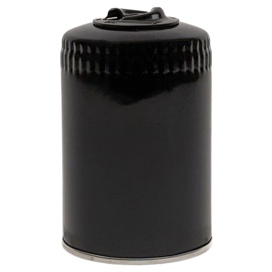 Black cylindrical container with a lid on a white background