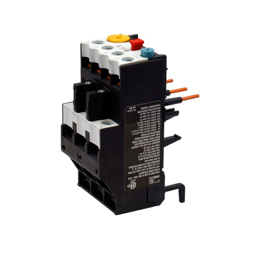 Electrical contactor with colorful buttons on a white background