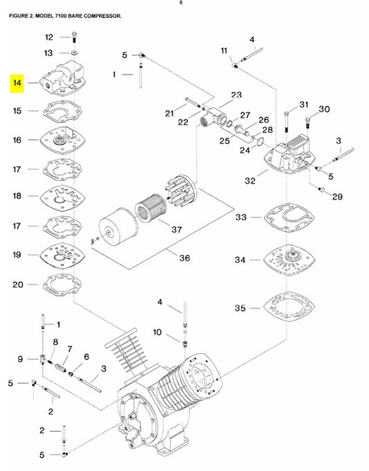 High Pressure Second Stage Head for Ingersoll Rand 7100 - 32172199