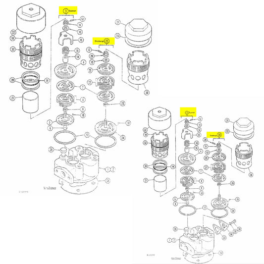 Leroi Dresser Replacement Valve Set with Gaskets for Model 770A