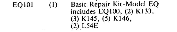 eq101 repair kit parts