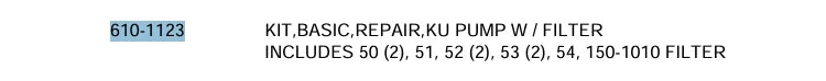 610-1123 parts list