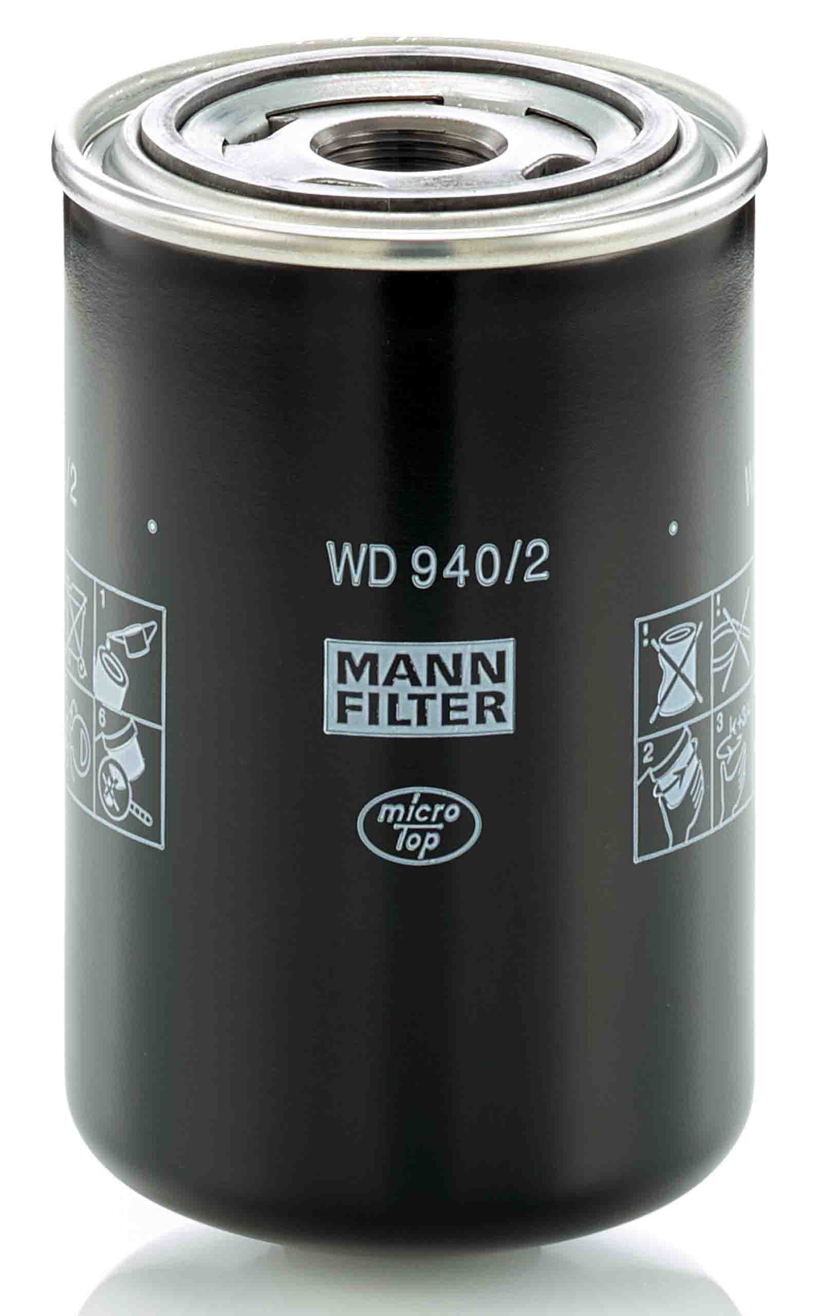 MANN FILTER oil filter with 'WD 940/2' marking on a white background